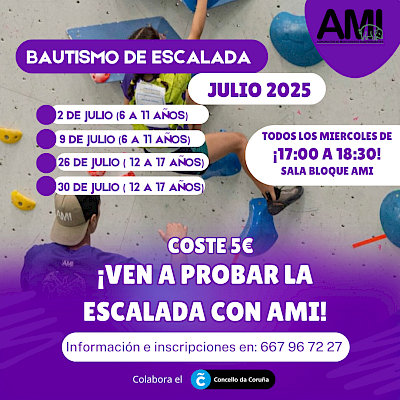 ¡BAUTISMOS DE ESCALADA EN JULIO!