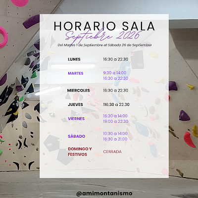 HORARIO ESPECIAL DE SEPTIEMBRE 2026